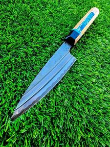 Juego de 2 cuchillos de chef hechos a mano de acero al carbono con mango de madera, regalos de aniversario o Navidad para uso en la cocina - Product Image 4