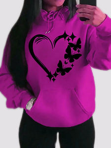 เสื้อฮู้ดขนแกะและเสื้อกันหนาวลำลองของผู้หญิงมีสไตล์ใส่สบายสำหรับฤดูใบไม้ร่วงและฤดูหนาวพร้อมโลโก้ด้านหน้า - Product Image 5