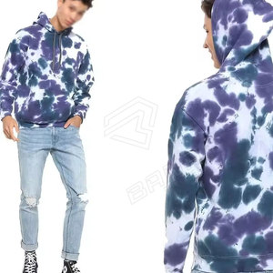 Vente en gros de sweats à capuche pour hommes, personnalisés avec broderie de patch, d'hiver, coupe oversize, effet usé, délavé à l'acide, en polyester/coton épais - Product Image 4