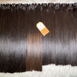 Extensions de cheveux humains vierges alignés sur les cuticules 100% Super Bone Straight Brown avec fermeture assortie - Product Image 6