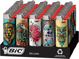 Briquet jetable J6 Maxi Pocket, argenté, écologique, design moderne, torche au gaz butane, pour cadeaux, lot de 50 - Product Image 5