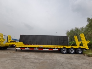 Semirremolque de Plataforma Baja RHINOX de 100 Toneladas, Cuatro Ejes de Hierro con Suspensión Cantilever, Dos Líneas 16*3*1.9m, China - Product Image 2