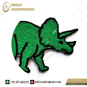 Parche de apliques bordados, tela de encaje, mejor calidad, proveedor al por mayor de parches, Parche de dibujos animados de animales de dinosaurio verde para niños - Product Image 6