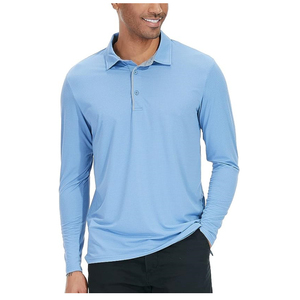 Hommes UPF50 Golf pour polos Logo personnalisé Léger Séchage rapide Athlétique Décontracté Voyage Performance Col 100% Coton Solide - Product Image 1