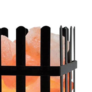 Lampe en sel rose/orange/rouge de l'Himalaya artisanal de qualité supérieure avec panier en fer, artisanat naturel de haute qualité, forme personnalisée - Product Image 6