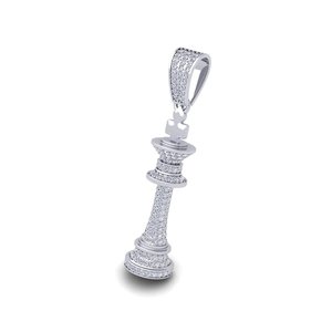 SHREYA DIAM Colgante Rey de Ajedrez de Moissanita con Corte Brillante, Plata 925 Bañada en Rodio, 2.00 CT, Blanco/Amarillo, Amuleto Temático de Lujo - Product Image 5