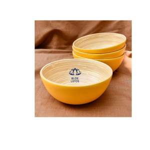 ชุดภาชนะอาหารจากไม้ไผ่ทอมือโดยช่างฝีมือท้องถิ่น ชุดภาชนะอาหารจากไม้ไผ่ที่เป็นมิตรกับสิ่งแวดล้อม - ชามงานฝีมือที่ยั่งยืนในหลากหลายขนาดและสี - Product Image 2