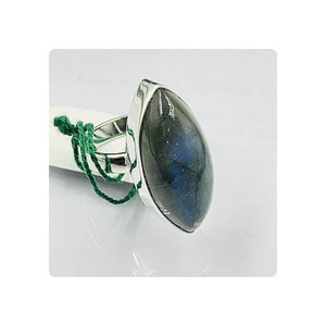 Anillo de Bodas de estilo Vintage de plata de ley 92,5, cabujón de piedras preciosas de labradorita roja Natural, moissanita de corte ovalado, regalo Cristiano - Product Image 1