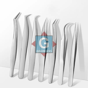 แหนบดัดขนตาสแตนเลสเกรดพรีเมียม Gray Rocks (รุ่น GE-3232-32) ปลายเรียบ สำหรับดูแลขนตาและจัดตำแหน่งขนตาอย่างแม่นยำ A+ - Product Image 2