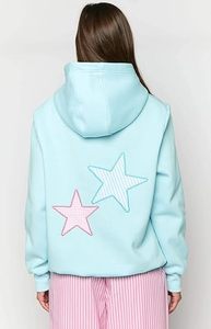 Sudadera con Capucha Extra Grande para Mujer, con Estampado de Letras y Estrellas, de Felpa, Manga Larga, con Bolsillo, Nueva Moda Cómoda 2025 - Product Image 6