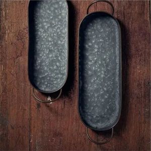 Plateau décoratif en métal martelé moderne, long et ovale, en or, centre de table, bol pour table basse, décoration de maison de luxe, plateau de service, organisateur - Product Image 4