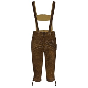 Nuevos pantalones cortos de cuero Trachten Oktoberfest para hombre, pantalones cortos bávaros de alta calidad en piel de vaca genuina, estilo kneibund. - Product Image 6