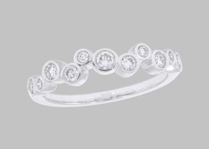 Anillo de boda de burbujas de moissanita cultivadas en laboratorio redondo de 0,44 quilates en oro de 10K/14K/18K y plata de ley - Product Image 5