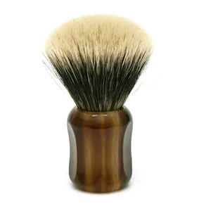 premium quality buffalo horn handle shaving brush Wholesale Supplier Pure Badger Shaving Brush cow horn handle