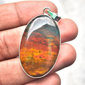 จี้เงินสเตอร์ลิง925อัญมณีอัญมณี bloodstone จี้92.5เงินสเตอร์ลิง - Product Image 3