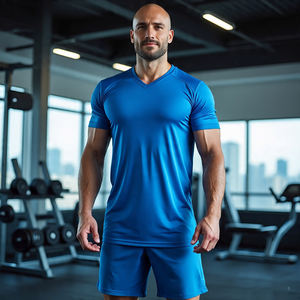 Camiseta de manga corta para entrenamiento Fitness, camiseta ligera para ejercicio de gimnasio para hombre, camiseta de entrenamiento en forma de músculo para hombre - Product Image 6