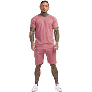 Ropa de verano para hombre, conjunto de dos camisetas y pantalones cortos de 2 piezas, conjunto Unisex transpirable de algodón, conjunto corto personalizado a juego para hombre - Product Image 1