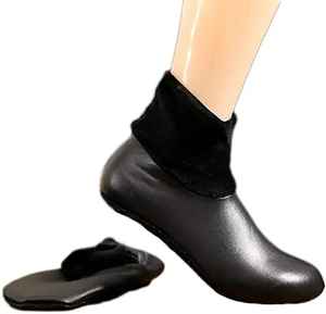 Calcetines Medios de Cuero Genuino de Nuevo Diseño, Unisex, Negros, para Uso en el Hogar, Cocina, Alfombra, Piso y Gimnasio - Product Image 1