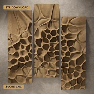 Decoración de Pared de Madera Ondulada con Diseños Art Deco Modernos, Marco Amarillo Limón, Sensor Táctil, Cuadro Colgante de Varias Piezas - Product Image 2