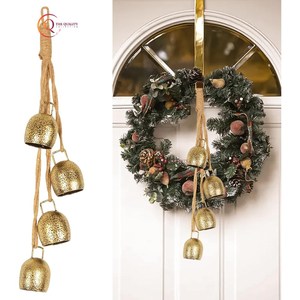 Campanas colgantes decorativas de estilo moderno para puerta de Navidad, campanas de Metal hechas a mano de Color dorado para el hogar, Hotel y Resort, superventas - Product Image 3