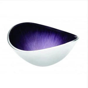 Bol de service ovale en aluminium émaillé violet poli pour table à manger Servir des salades des plats de soupe des céréales de la farine d'avoine - Product Image 1