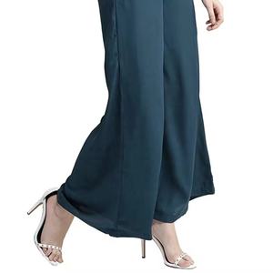 Venta al por mayor Mujeres Flare Jogger Pantalones Seda/Algodón Transpirable Ecológico Verano Loose Fit Straight Leg Pantalones de chándal Venta - Product Image 6