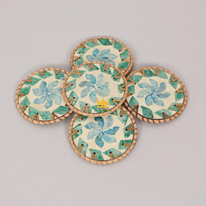 Cheap Price Rattan and MOP Coasters for Drinks <b>Bamboo</b> <b>Placemat</b> Rattan Charger Plate From Handicraft <b>Placemat</b> - Product Image 1