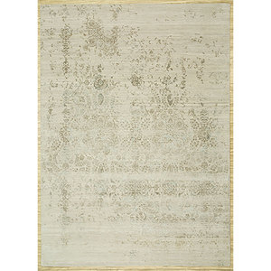 Alfombra de Lana y Seda de Bambú Anudada a Mano con Diseño de Medallón del Extremo Oriente para Sala de Estar, Pasillo, Habitación de Adolescentes -Srb(774) - Product Image 1