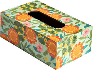 Boîte à mouchoirs en bois imprimée à la main de créateur de luxe pour événements Conteneur à papier hygiénique imaginaire de qualité supérieure - Product Image 2