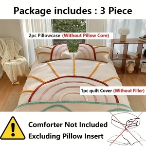 Modern All-Season Durable 100% Polyester Reversible <strong>Customized</strong> 40-count Duvet <strong>Cover</strong> <strong>Set</strong> 2/3PCS 1 Duvet <strong>Cover</strong> 1/2 Pillowcases - Product Image 4