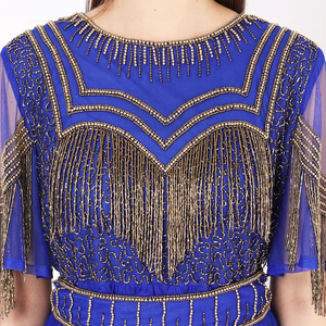 เดรสแมกซี่สายเดี่ยวปักลายสำหรับงานเลี้ยงค็อกเทลวันเกิดวันเกิดงานราตรีสไตล์อเมริกันอังกฤษ - Product Image 1