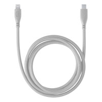 Câble Lightning certifié MFi, 1,2 m, argenté, souple, avec conducteur en cuivre et isolation en PVC