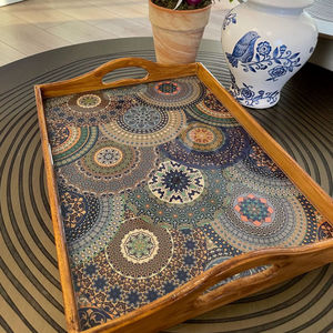 Bandeja de Servicio de Diseño con Recubrimiento de Esmalte de Madera MDF, Bandeja de Mesa de Alta Calidad para Hoteles y Restaurantes - Product Image 1