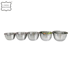 Wholesale Stainless Steel Serving <b>Bowl</b> <b>Set</b> Customized Dinnerware With Glass and Metal Salad <b>Bowls</b> Mixing Basin Rice <b>Bowls</b> - Product Image 2