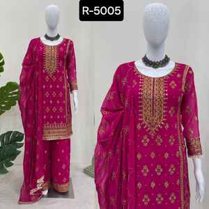 Georgette de imitación de estilo indio y pakistaní con bordado, traje Salwar Kameez con traje tradicional indio de la mejor calidad - Product Image 6