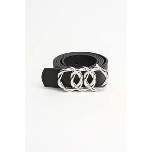 Ceinture pour femme avec boucle intégrée pour pantalons, vestes, robes et chemises - Noir-Argent - Product Image 6