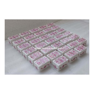 Fabricant indien n ° 1 qualité rose couleur blanc nacre naturelle incrustation marbre boîte à bijoux pour anniversaire Thanksgiving - Product Image 1