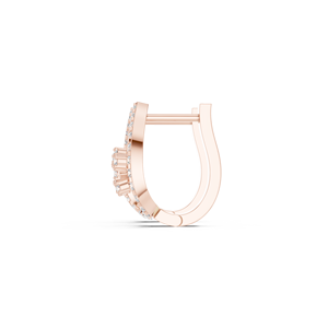 Pendientes de Aro Pequeños de Plata de Ley 925 Chapados en Oro Rosa de 18K con Circonita Brillante, Joyería de Moda para Mujer - Product Image 1