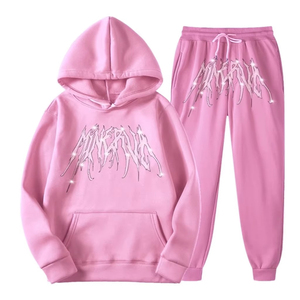 Combinaison de survêtement évasée avec strass Survêtement Dernier design Costume en polaire pour hommes Pull over Impression Décontractée Vente en gros Survêtements imprimés oem - Product Image 6