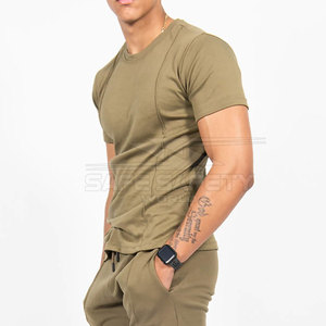 2025 été hommes ensembles décontractés couleur unie à manches courtes t-shirt cordon Shorts vêtements de rue entraînement hommes costumes - Product Image 5