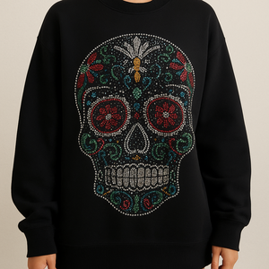 OEM/ODM sweats surdimensionnés strass personnalisé imprimé plaine lavé à l'acide vintage usé pulls unisexe bas quantité minimale de commande vente en gros - Product Image 2