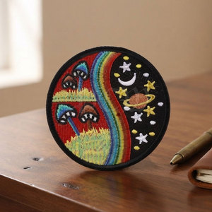 Trendy Custom Embroidery <b>Patch</b> High Quality Lightweight Eco-Friendly <b>Sew</b>-<b>On</b> Embroidered Fabric <b>Patch</b> for Jackets Clothing Bags - Product Image 3