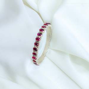 925 Silver Fine Bangles Asama Semi Precious Stone <b>Ruby</b> Bangle - Product Image 3