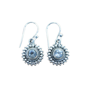 Boho Style 925 argent Sterling bleu topaze pierres précieuses boucles d'oreilles bijoux à la main boucles d'oreilles en argent bijoux pour femmes cadeau de mariage pour - Product Image 1