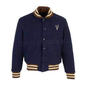 Veste d'hiver Lettermen de haute qualité faite à la main 100% laine coupe ajustée légère corne fermeture à bouton nouveau Design uni support mince toile - Product Image 1