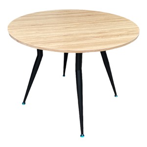 100cm Round Plywood <b>Dining</b> <b>Table</b> Set with Tapered Iron Legs Stable and Assembled for Home <b>Bar</b> Office or Daily Use-BA68089 - Product Image 2