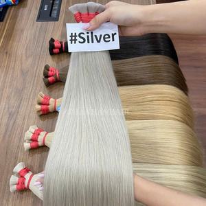 GRANDE VENTE JUSQU'À 50% cheveux raides naturels extension de cheveux humains vietnamiens meilleur prix de l'usine pleine de longueurs prêtes à expédier - Product Image 1