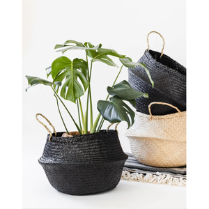 Panier en jonc de mer avec pompon fait à la main du Vietnam panier en jonc de mer le plus vendu 2023 panier de rangement idéal pour l'organisation - Product Image 5