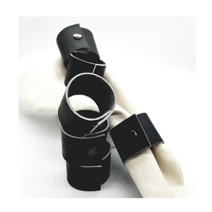 Servilletas de cuero de mesa de diseño natural Accesorios Servilletero ecológico para color negro - Product Image 2