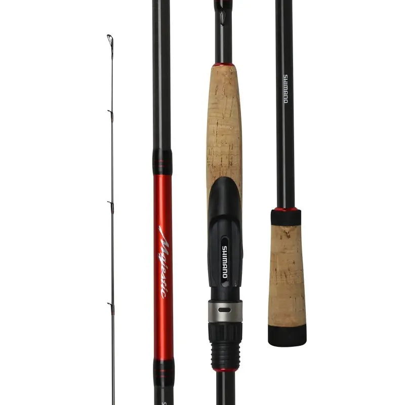 20 modello Shimano maestoso lancio lungo canna da pesca esca con bocca rivolta verso l'alto e manico dritto per la pesca del luccio